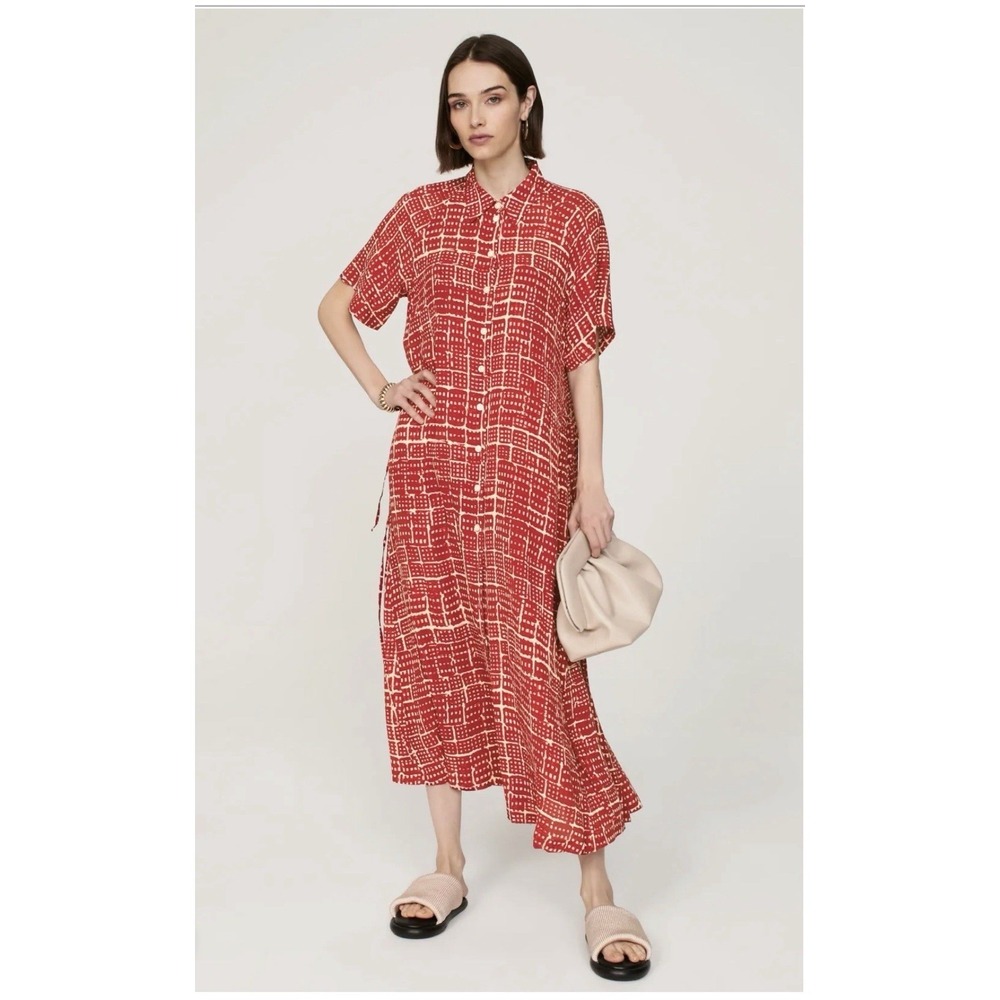 Rosetta Getty Red Shirt Dress Maxi Size Small